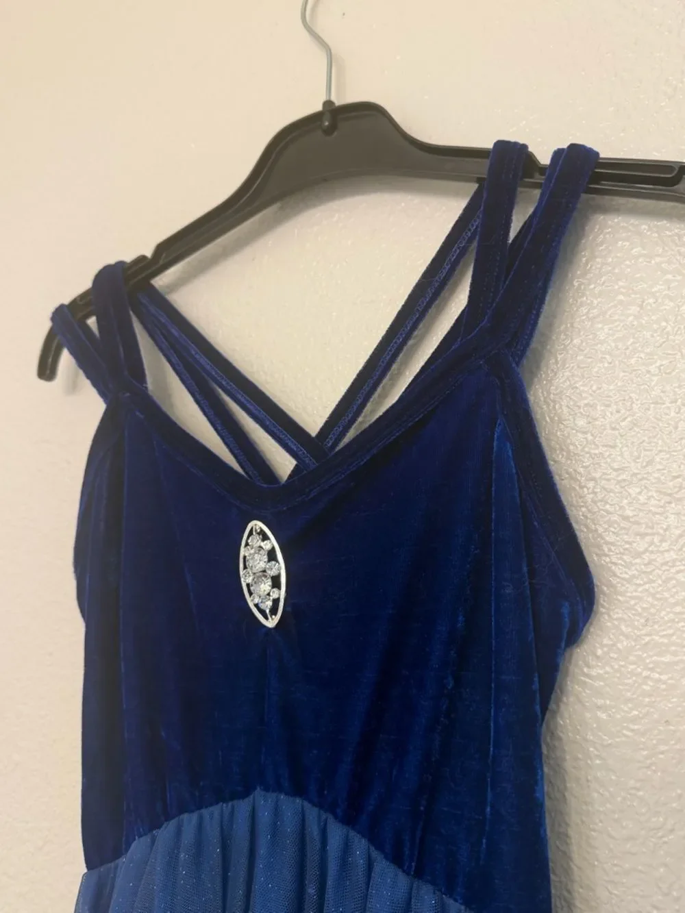 Revolution Dance costume blue velvet tutu dress 023 SA-Small adult